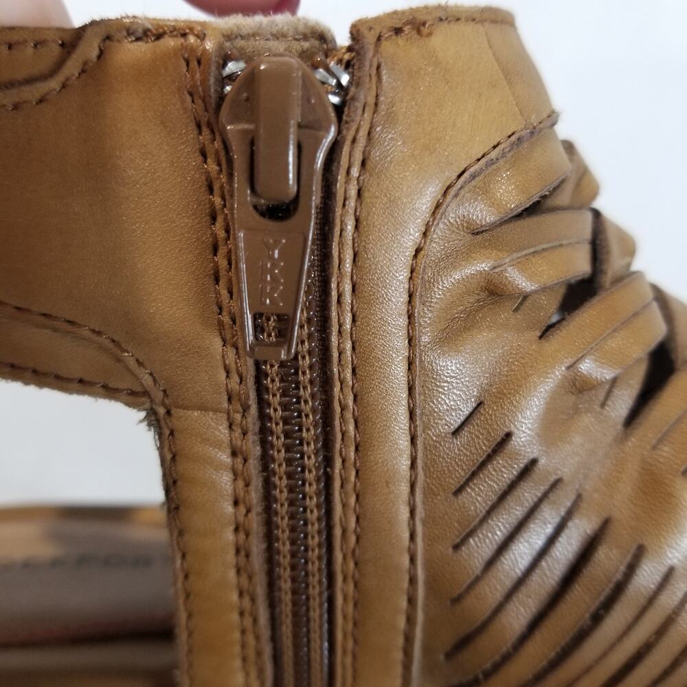 Rockport Womens 9.5 M Hattie Braid Sling Heeled Sandal, Tan Ankle Peep Toe Strap - Picture 10 of 12